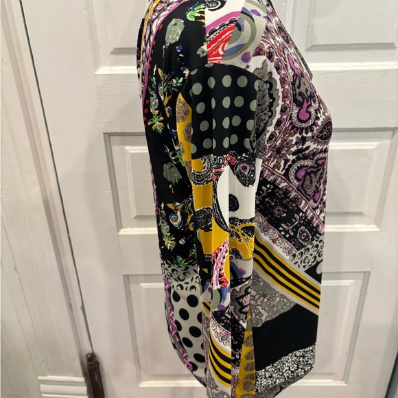 ETRO Milano Vintage Womens Paisley V Neck Long Sleeve Blouse Sz 44 Made In Italy - Picture 3 of 6